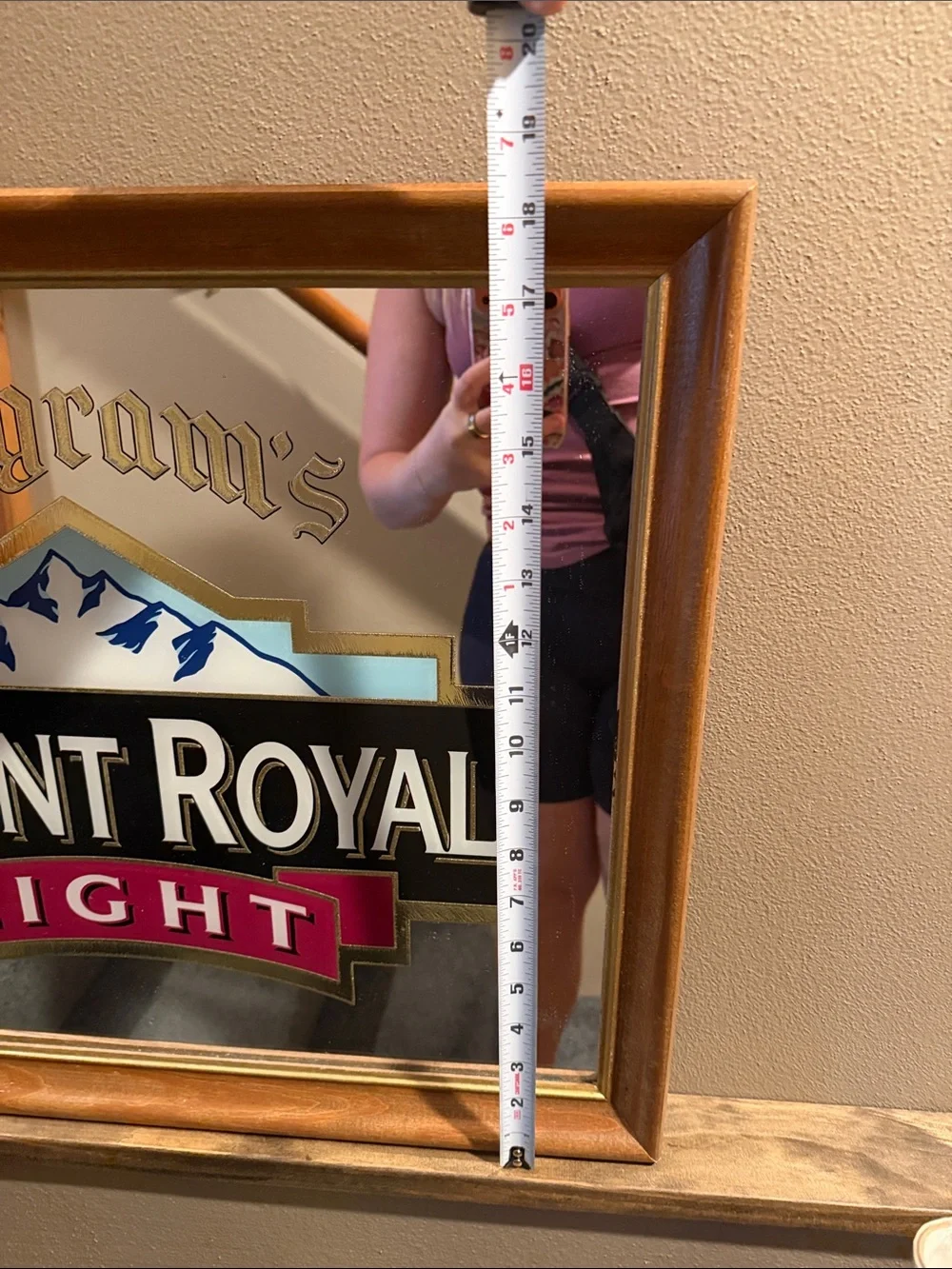 RARE VINTAGE SEAGRAM'S MOUNT ROYAL LIGHT WHISKEY BAR MIRROR/SIGN